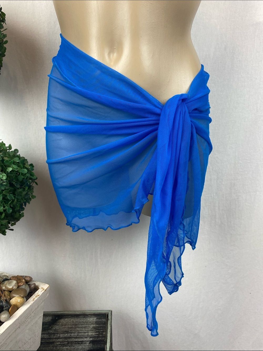 Catalina Blue Sheer Swim Bathing‎ Suit Wrap Cover Up Skirt NEW OS